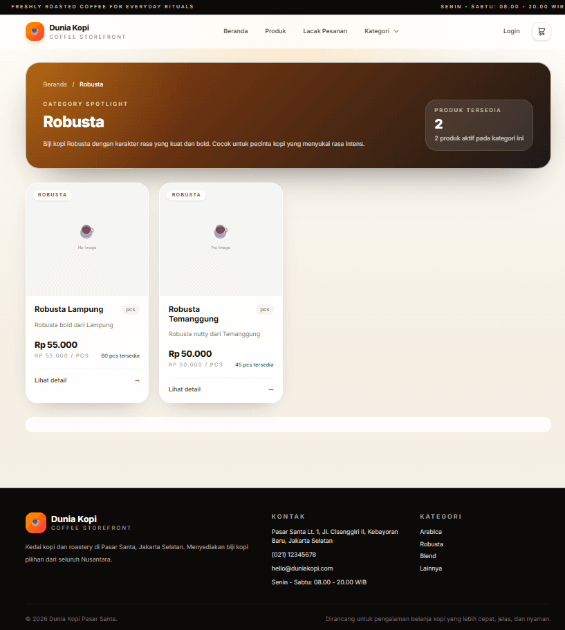 Product storefront section