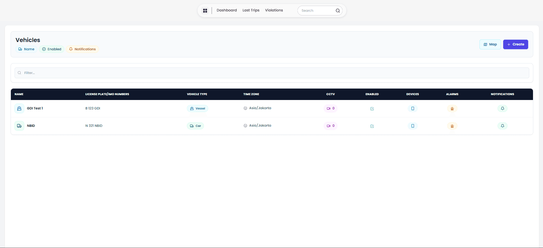 Vehicle management interface