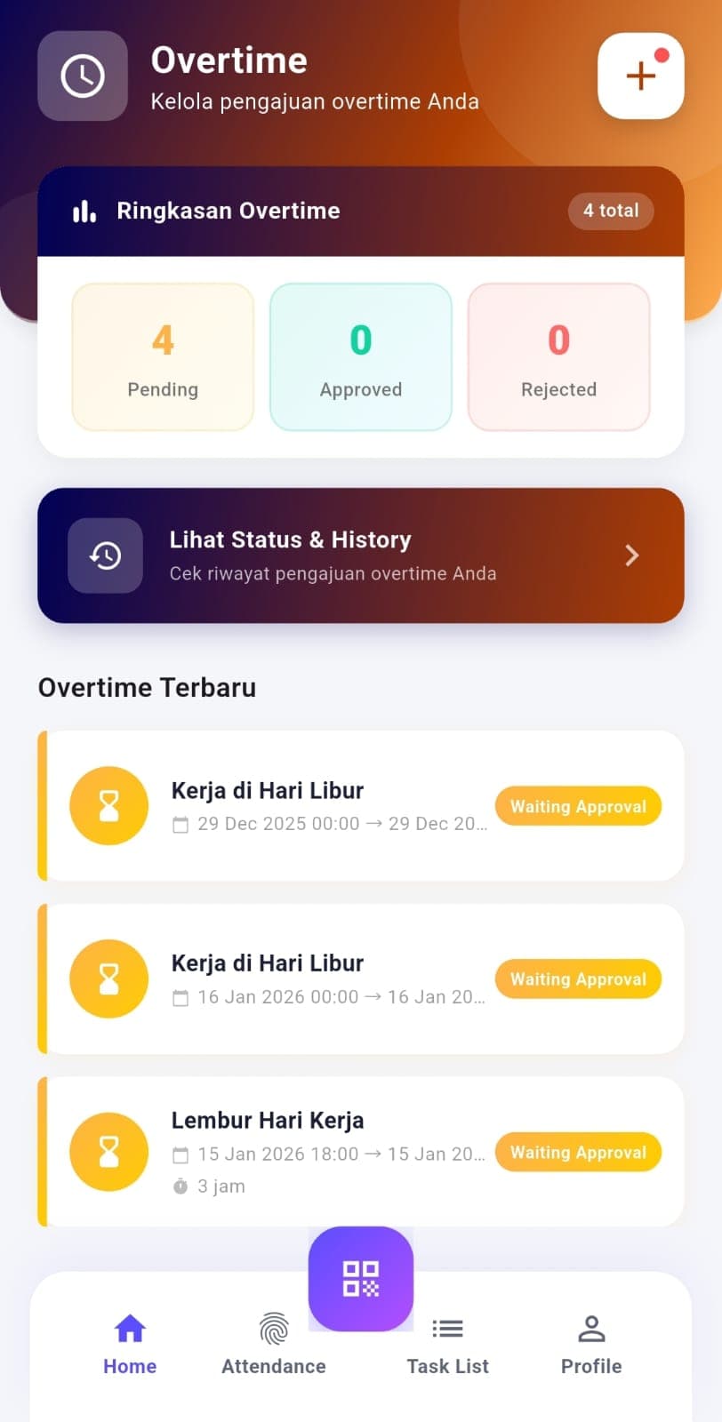 Overtime request