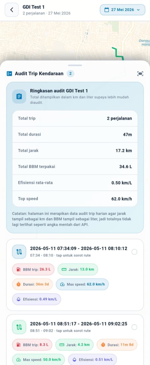 Trip management page