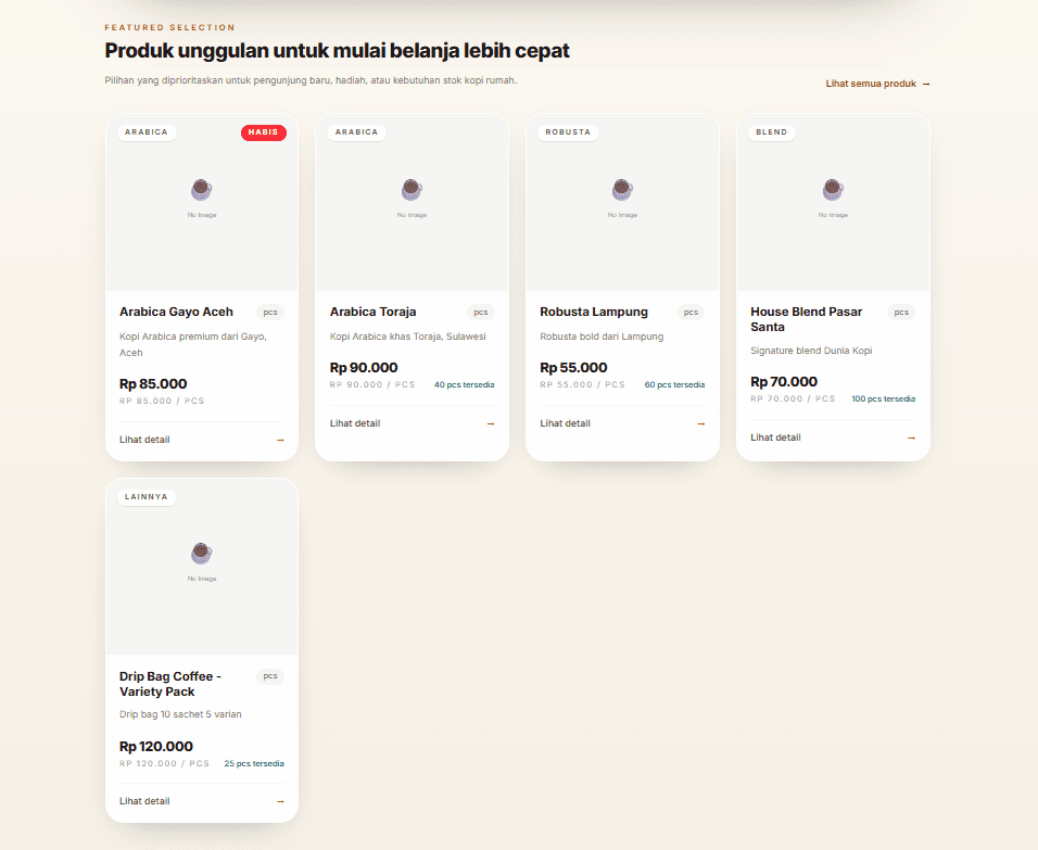 Customer dashboard section