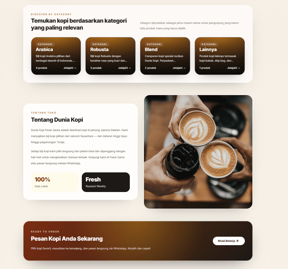 Customer storefront overview